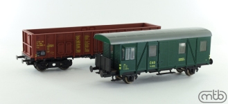 MTB Model  - H0 - 2-tlg. Set Güterwagen DS/Vase, ČSD, Ep. IV
